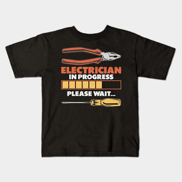 Electrician Apprentice Loading Journeyman Kids T-Shirt by Tom´s TeeStore